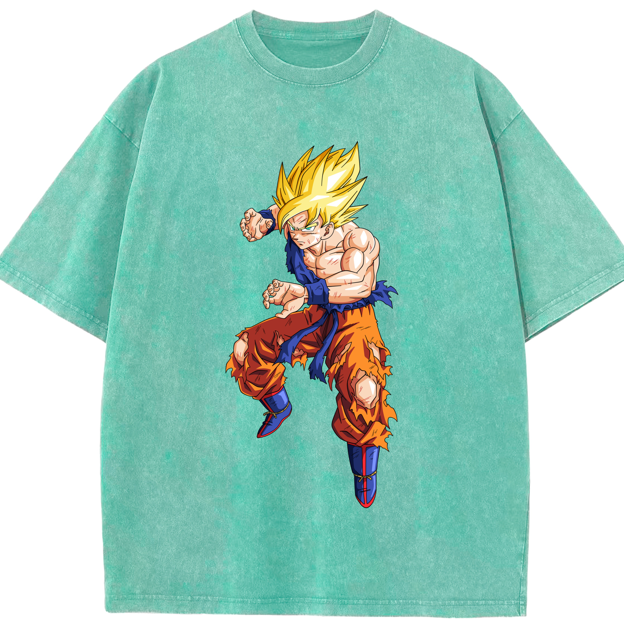 （画像用） ドラゴンボール 孫悟空（そん ごくう）Son Goku カカロット DRAGON BALL Kakarotto 綿100% ヴィンテージ風 半袖Tシャツ（フロントプリント）